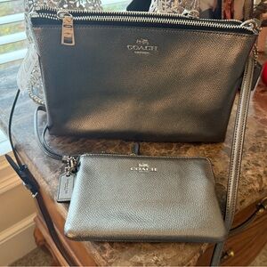 Coach Silver Crossbody Bag Set